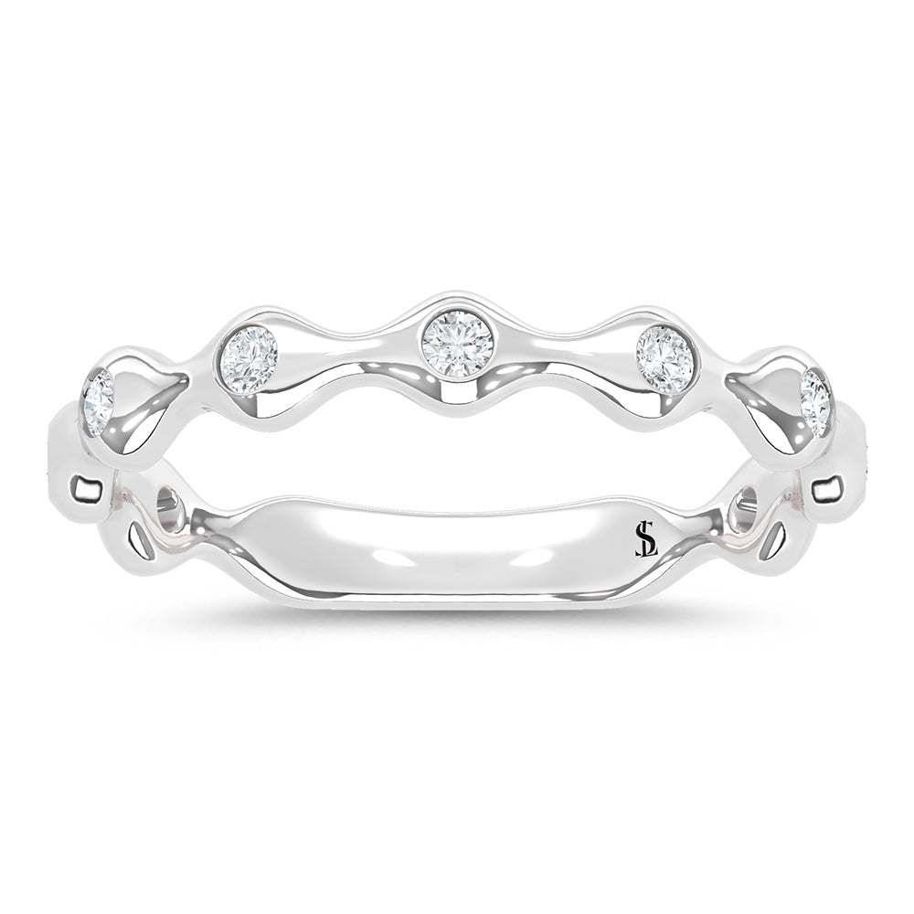 14K White Gold lab-grown diamond 1/5 Ct. fashion band, close-up detail shot | Picasso Gold & Diamond Jewelry.