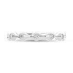 14K White Gold lab-grown diamond 1/5 Ct. fashion band, side profile view.