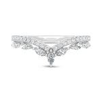 14K White Gold Lab Grown Diamond 3/8 ct. tw. Chevron Band, side profile view showing the band