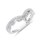 14K White Gold Lab Grown Diamond 3/8 ct. tw. Chevron Band, top view of the diamonds