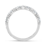 14K White Gold Lab Grown Diamond 3/8 ct. tw. Chevron Band, close-up of the diamond setting
