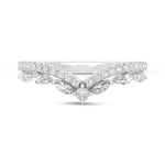 14K White Gold Lab Grown Diamond 3/8 ct. tw. Chevron Band, side profile view showing the band