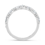 14K White Gold Lab Grown Diamond 3/8 ct. tw. Chevron Band, close-up of the diamond setting