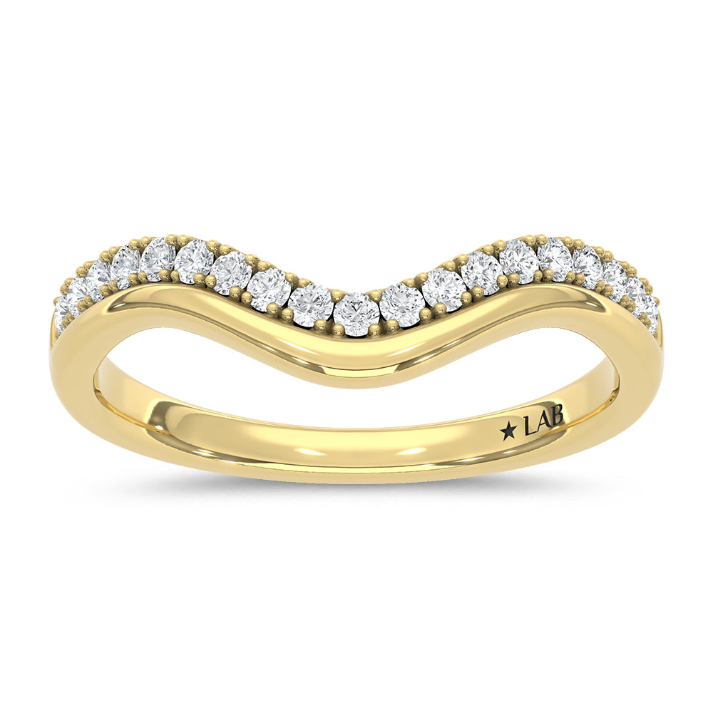 14K Yellow Gold Lab Grown Diamond 1/4 ct. tw. Chevron Band | Picasso Gold & Diamond