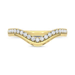 14K Yellow Gold Lab Grown Diamond 1/4 ct. tw. Chevron Band, side profile view showing the band