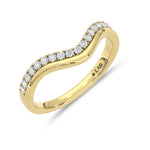 14K Yellow Gold Lab Grown Diamond 1/4 ct. tw. Chevron Band, top view of the diamonds