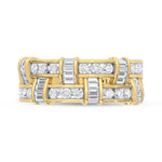 14K Yellow Gold 1 ct. tw. Lab Grown Diamond Fashion Ring, side profile view showing the band