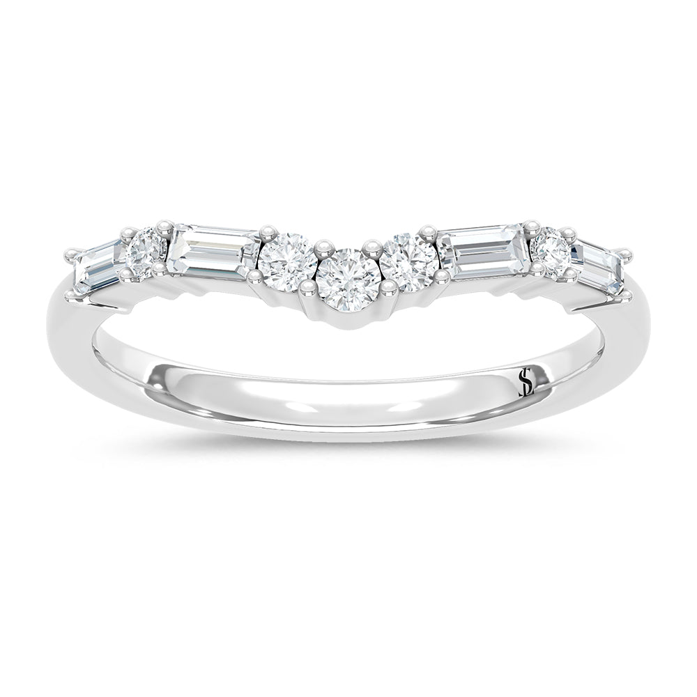 14K White Gold Lab Grown Diamond 1/3 ct. tw. Chevron Band | Picasso Gold & Diamond
