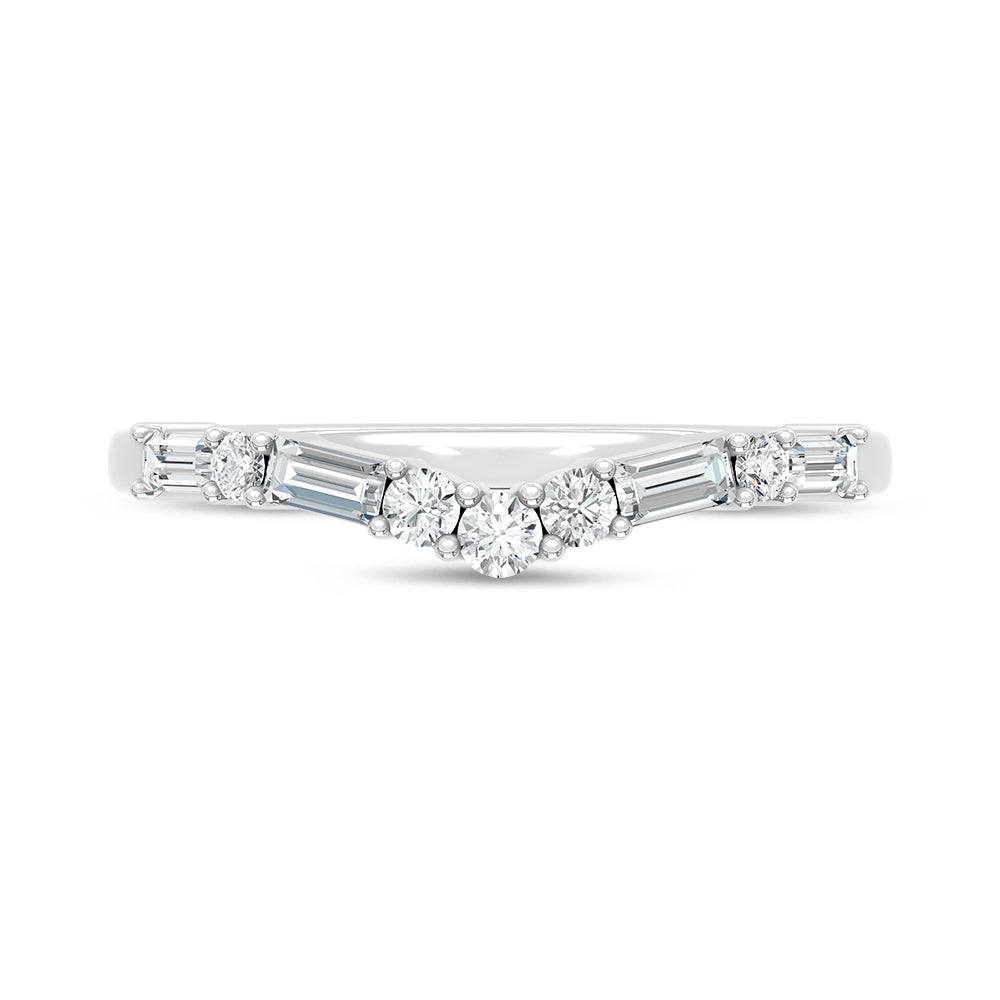14K White Gold Lab Grown Diamond 1/3 ct. tw. Chevron Band, side profile view showing the band
