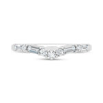 14K White Gold Lab Grown Diamond 1/3 ct. tw. Chevron Band, side profile view showing the band