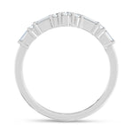 14K White Gold Lab Grown Diamond 1/3 ct. tw. Chevron Band, close-up of the diamond setting