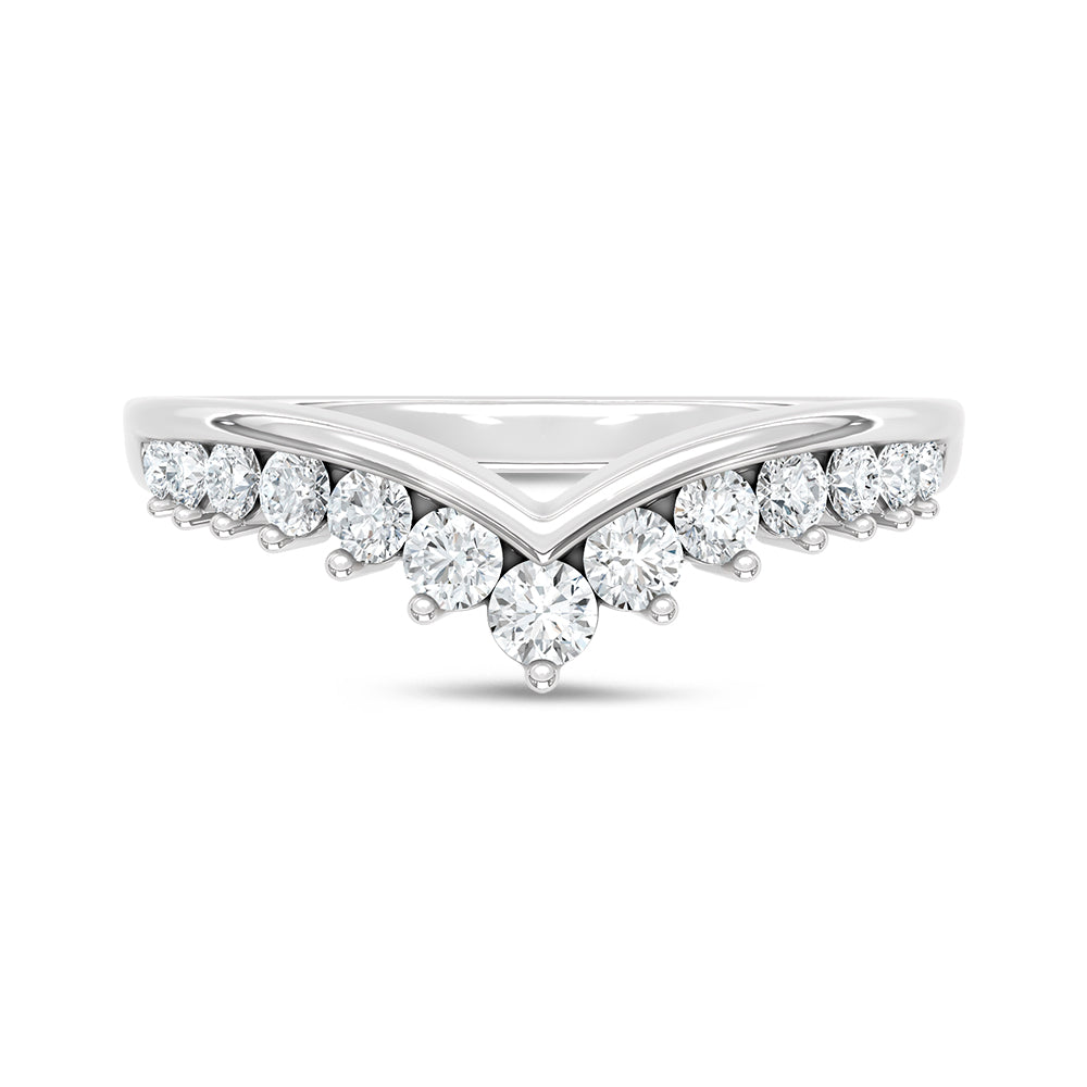 14K White Gold Lab Grown Diamond 1/2 ct. tw. Chevron Band, side profile view showing the band