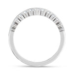 14K White Gold Lab Grown Diamond 1/2 ct. tw. Chevron Band, close-up of the diamond setting