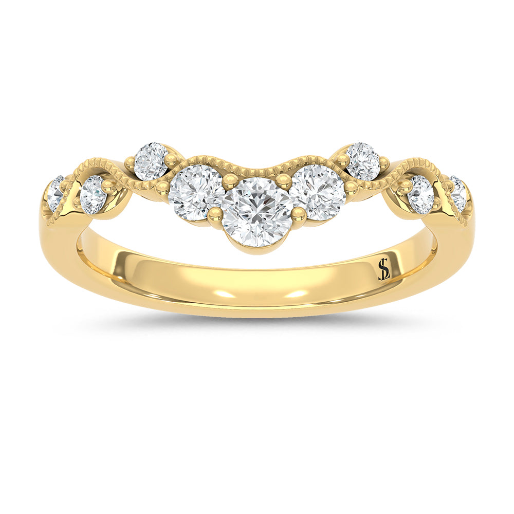 14K Yellow Gold Lab Grown Diamond 1/2 ct. tw. Chevron Band | Picasso Gold & Diamond