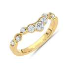 14K Yellow Gold Lab Grown Diamond 1/2 ct. tw. Chevron Band, top view of the diamonds