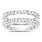 14K White Gold lab-grown diamond 1 ct.tw. machine-set wedding band, front view.