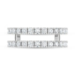 14K White Gold lab-grown diamond 1 ct.tw. machine-set wedding band, close-up detail shot.