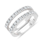 14K White Gold lab-grown diamond 1 ct.tw. machine-set wedding band, side profile view.