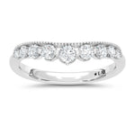 14K White Gold lab-grown diamond 1/2 ct.tw. chevron wedding band, front view | Picasso Gold & Diamond Jewelry.