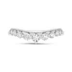 14K White Gold lab-grown diamond 1/2 ct.tw. chevron wedding band, close-up detail shot.
