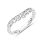 14K White Gold lab-grown diamond 1/2 ct.tw. chevron wedding band, side profile view.