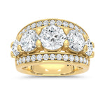 Lab-grown diamond 5 Ct. fashion band in 14K Yellow Gold, side profile view.