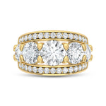 Lab-grown diamond 5 Ct. fashion band in 14K Yellow Gold, worn styling view.