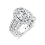 14K White Gold lab-grown diamond 5 1/2 ct.tw. oval-shape engagement ring, side profile view.