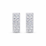 14k Yellow Gold hoop earrings, featuring 0.98 CTW lab diamond, side profile view.