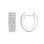 14k Yellow Gold hoop earrings, showcasing 0.98 CTW lab diamond, worn lifestyle shot.
