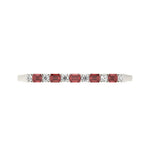 Classic 14k White Gold diamond bangle, showcasing 6.5 CTW lab diamond / lab ruby, side profile view.