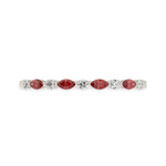 14k White Gold diamond bangle, featuring 6.5 CTW lab diamond / lab ruby, side profile view.