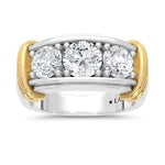 14K Two-Tone Gold 3.00 ct. tw. Round Lab-Grown Diamond Men's Band | Picasso Gold & Diamond
