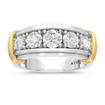14K Two-Tone Gold 2.00 ct. tw. Round Lab-Grown Diamond Men's Band | Picasso Gold & Diamond