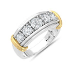 14K Two-Tone Gold 2.00 ct. tw. Round Lab-Grown Diamond Men's Band, top view of the diamonds