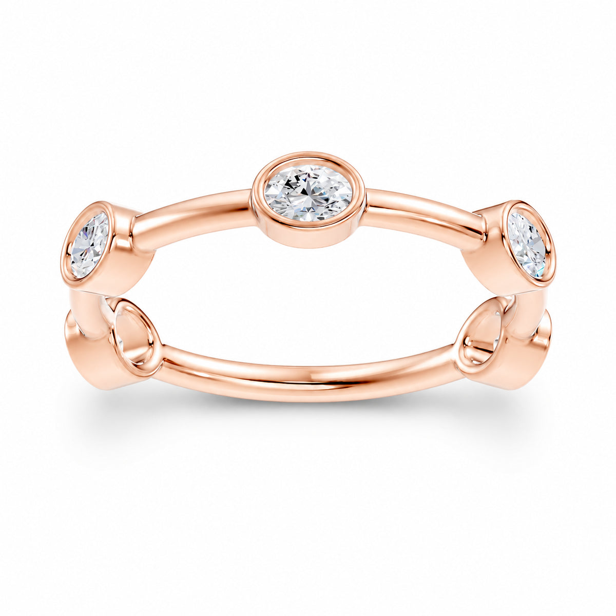 14K Rose Gold 1/2 ct. tw. Lab Grown Diamond Oval Shape Stackable Band | Picasso Gold & Diamond