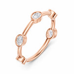 14K Rose Gold 1/2 ct. tw. Lab Grown Diamond Oval Shape Stackable Band, top view of the diamonds