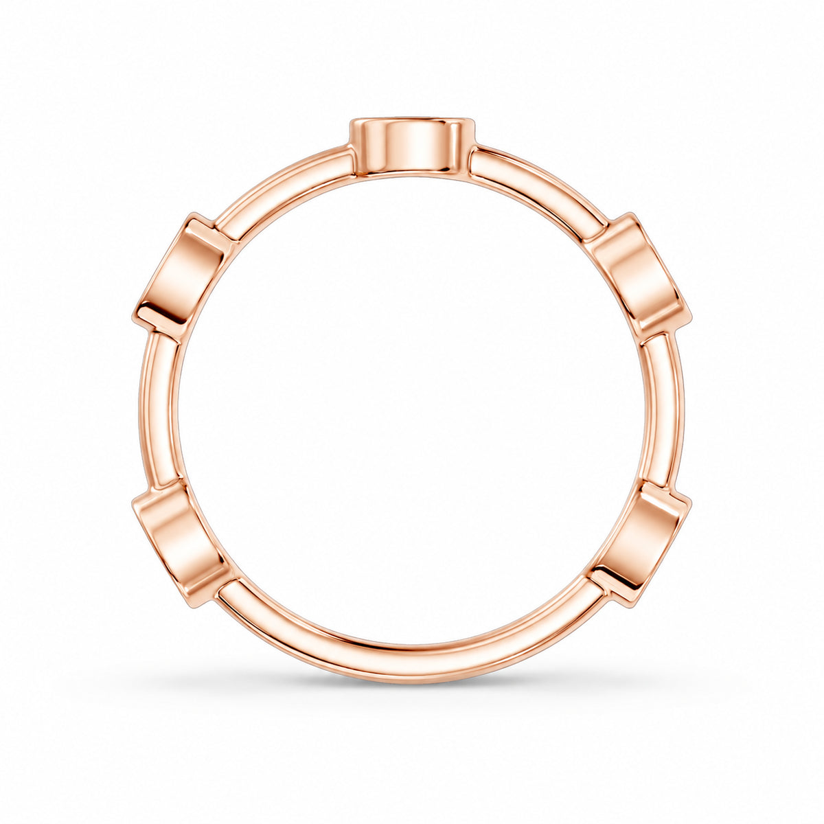 14K Rose Gold 1/2 ct. tw. Lab Grown Diamond Oval Shape Stackable Band, angled view