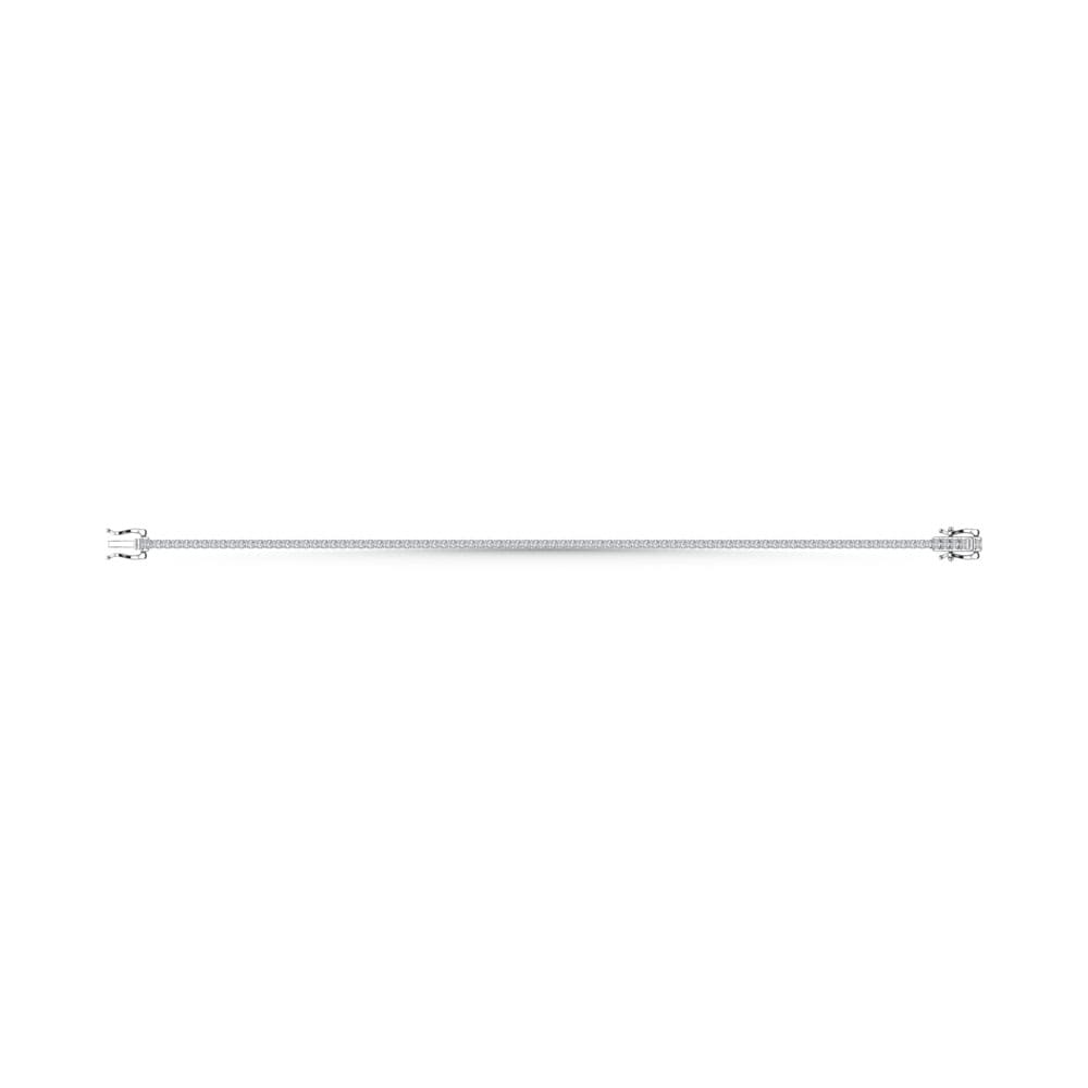 925 Silver tennis bracelet, showcasing 5 CTW lab grown diamond, side profile view.