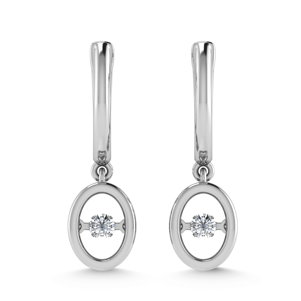 Polished 10K White Gold halo earrings from Picasso Gold & Diamond Jewelry, showcasing a 1/6 CT lab-grown diamond, close-up studio shot.