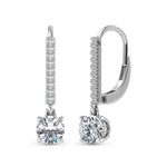 14K White Gold Lab Grown Diamond 1 Ct.Tw.  VS2+ G+ Dangler Earrings  Picasso Gold & Diamond Jewelry
