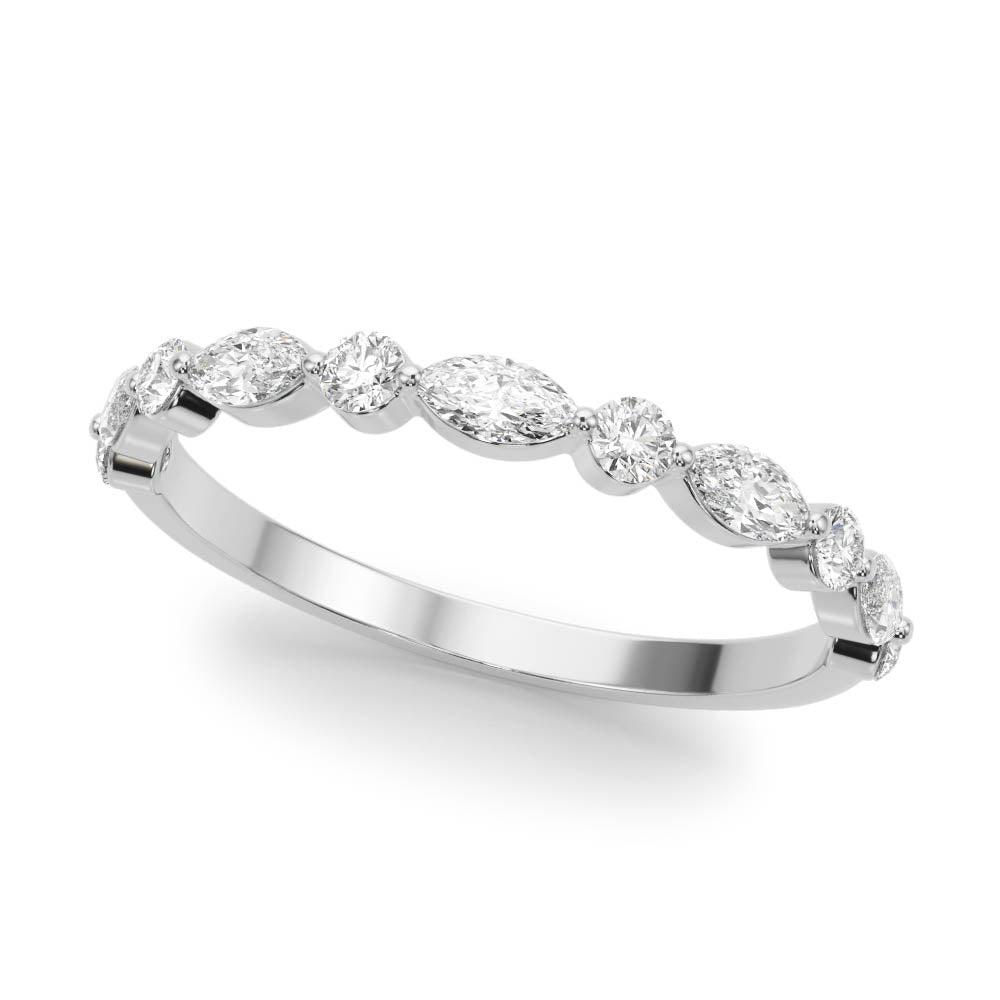 1/2 ct tw Lab Grown Diamond Wedding Band in 14K White Gold