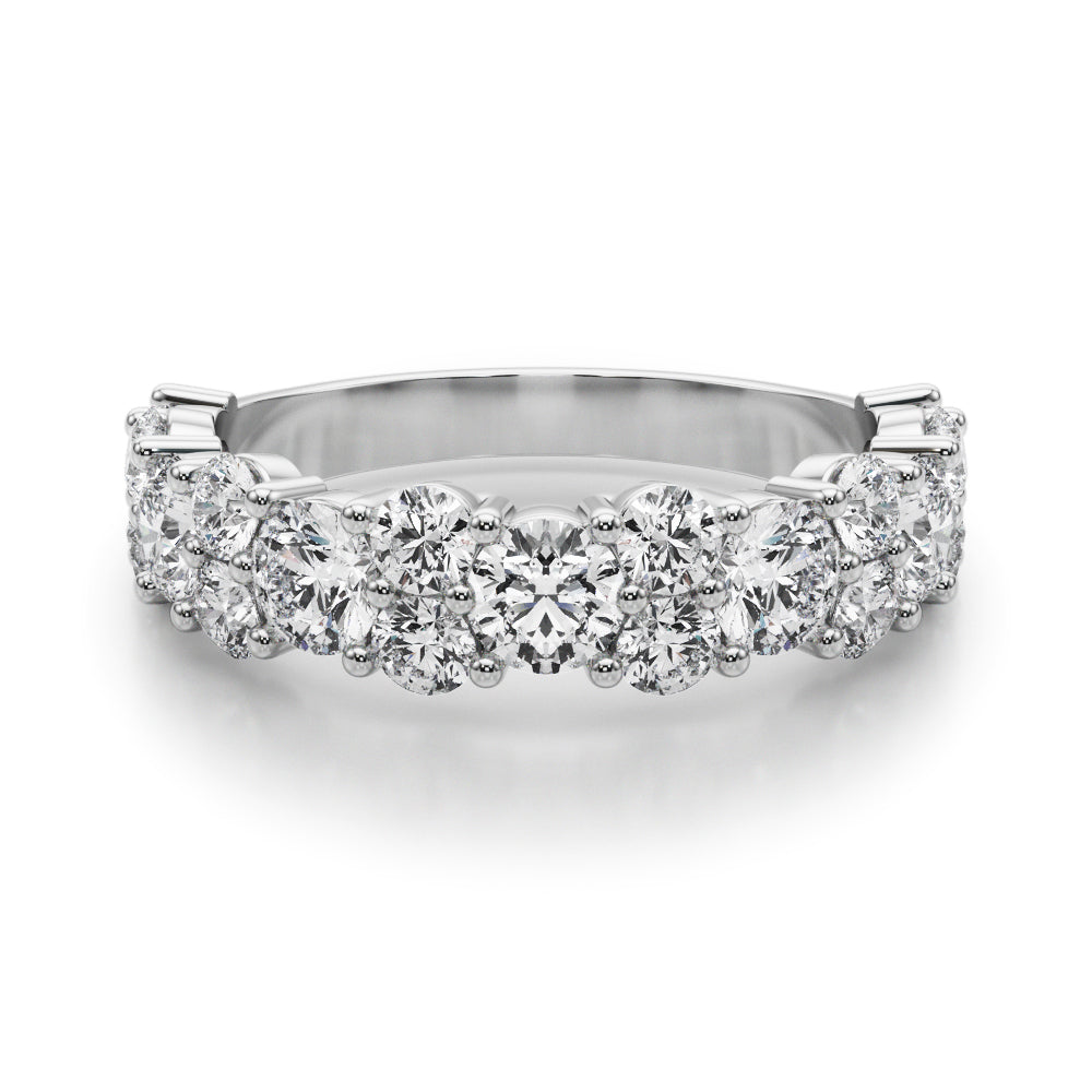 2 1/5 ct tw Lab Grown Diamond Wedding Band in 14K White Gold