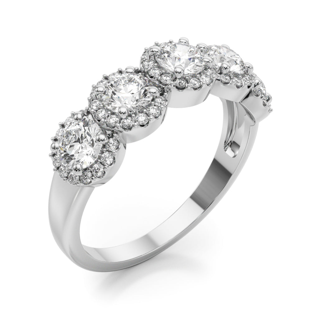 1 1/2 ct tw Lab Grown Diamond Wedding Band in 14K White Gold