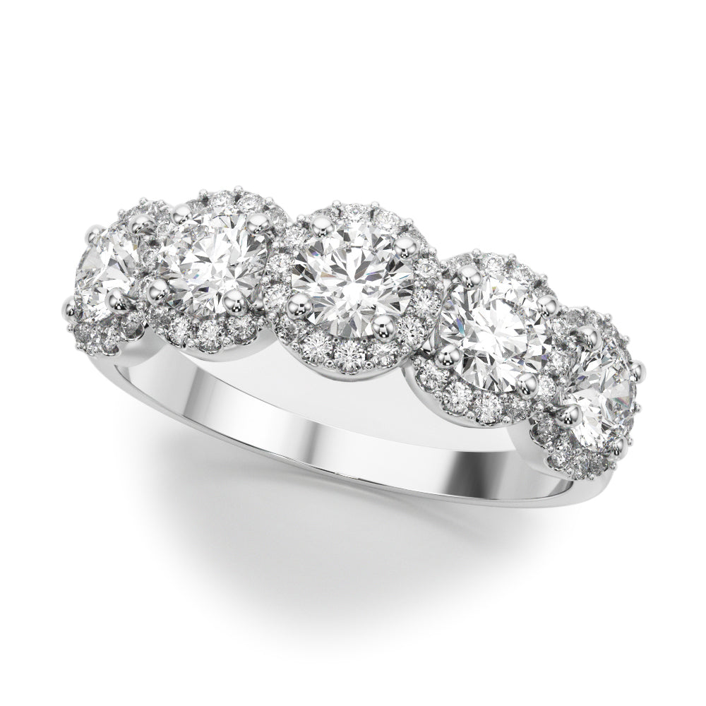 1 1/2 ct tw Lab Grown Diamond Wedding Band in 14K White Gold
