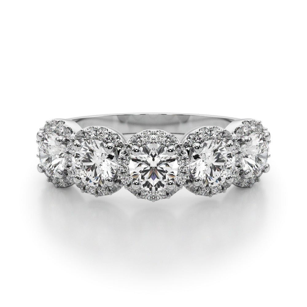 1 1/2 ct tw Lab Grown Diamond Wedding Band in 14K White Gold
