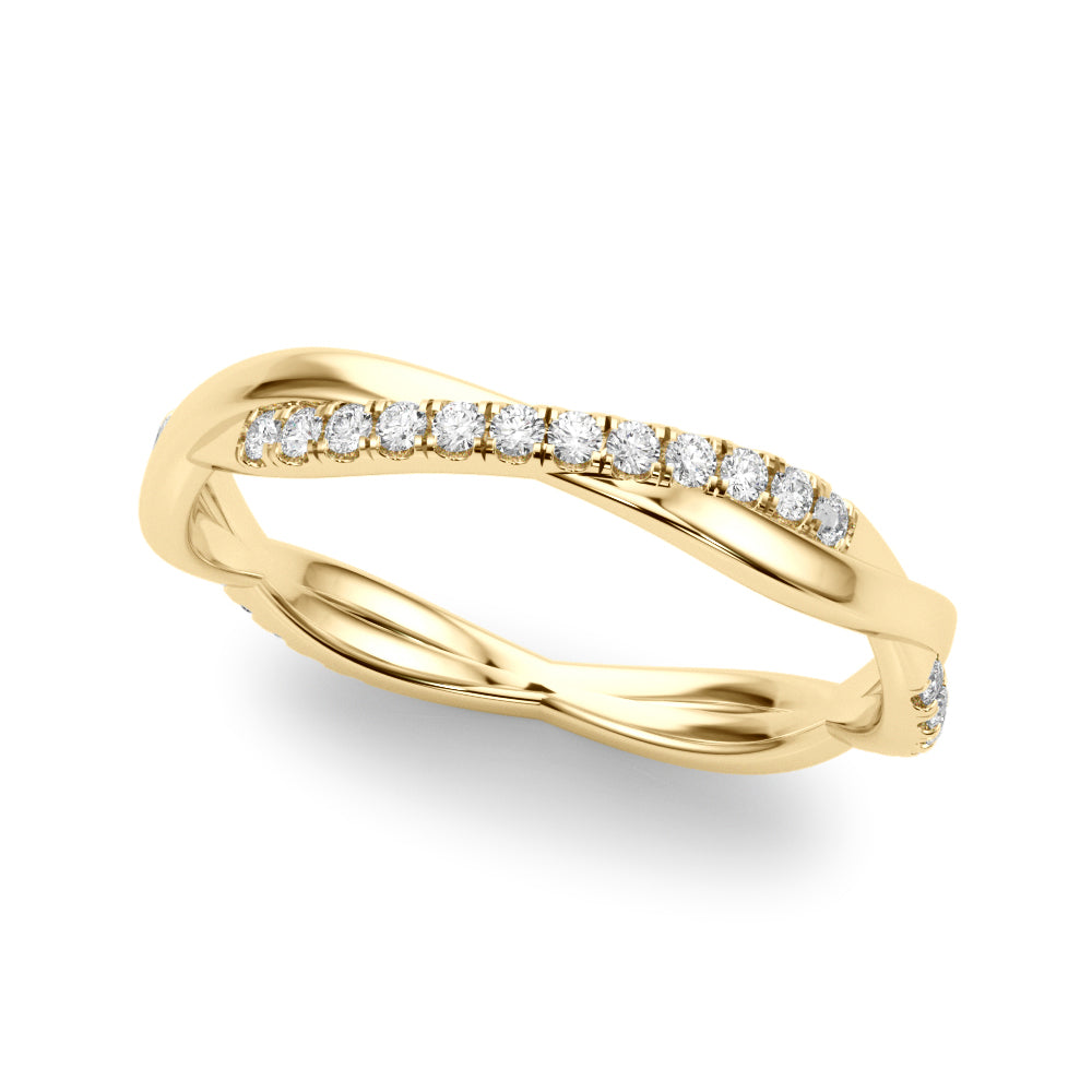 1/5 ct tw Lab Grown Diamond Wedding Band in 14K Yellow Gold
