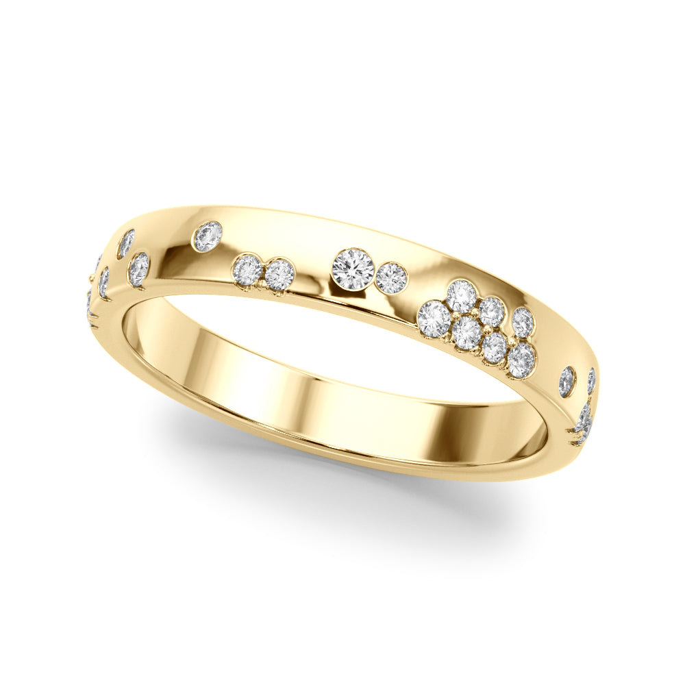 1/5 ct tw Lab Grown Diamond Wedding Band in 14K Yellow Gold