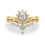 1/2 ct tw Pear Lab Grown Diamond Ring in 14K Yellow Gold
