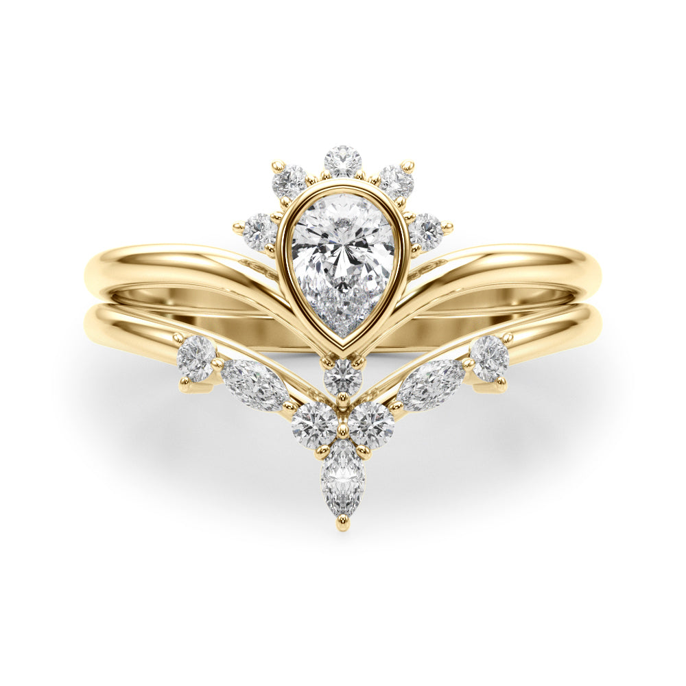 1/2 ct tw Pear Lab Grown Diamond Ring in 14K Yellow Gold